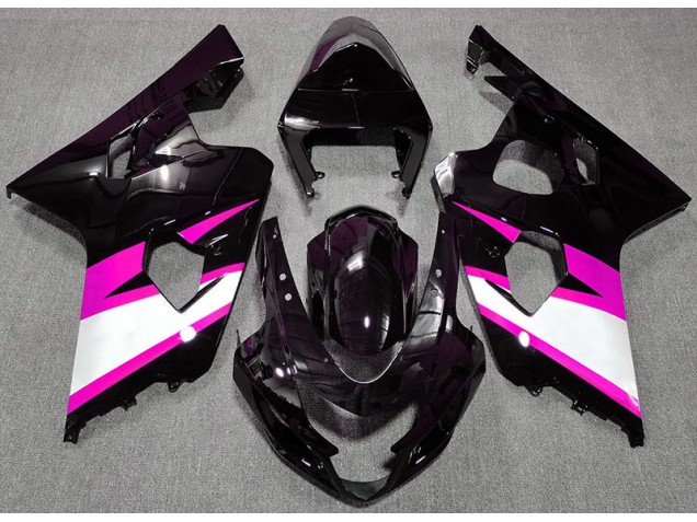 Aftermarket 2004-2005 Gloss Black & Pink Suzuki GSXR 600-750 Motorcycle Fairing