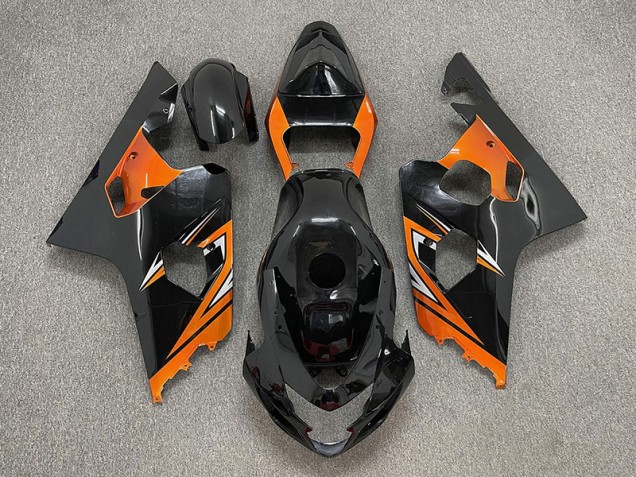 Aftermarket 2004-2005 Gloss Black and Orange Suzuki GSXR 600-750 Motorcycle Fairing Aftermarket 2004-2005 Gloss Black and Orange Suzuki GSXR 600-750 Motorcycle Fairing