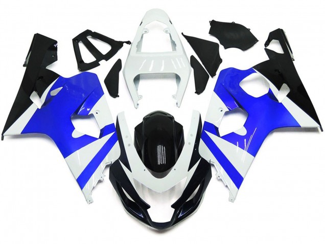 Aftermarket 2004-2005 Gloss White and Gloss Blue Suzuki GSXR 600-750 Motorcycle Fairing Aftermarket 2004-2005 Gloss White and Gloss Blue Suzuki GSXR 600-750 Motorcycle Fairing
