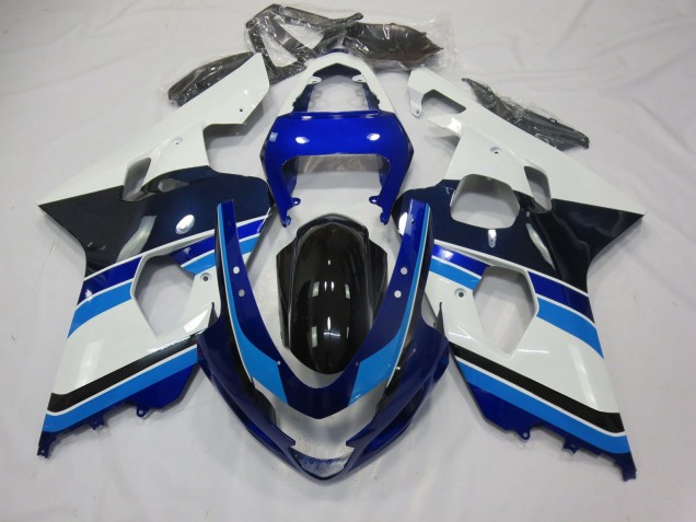 Aftermarket 2004-2005 Light Blue White and Black Suzuki GSXR 600-750 Motorcycle Fairing Aftermarket 2004-2005 Light Blue White and Black Suzuki GSXR 600-750 Motorcycle Fairing
