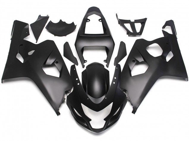 Aftermarket 2004-2005 Matte Black Style w Red Decals Suzuki GSXR 600-750 Motorcycle Fairing Aftermarket 2004-2005 Matte Black Style w Red Decals Suzuki GSXR 600-750 Motorcycle Fairing