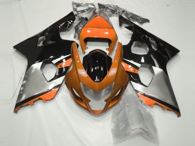 Aftermarket 2004-2005 Orange Silver and Black Suzuki GSXR 600-750 Motorcycle Fairing