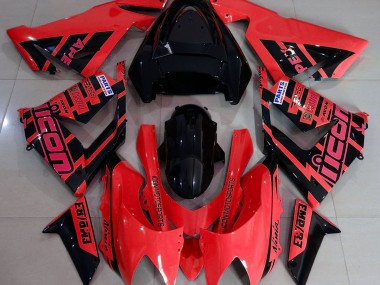 Aftermarket 2004-2005 Red and Black & Kawasaki ZX10R Motorcycle Fairing