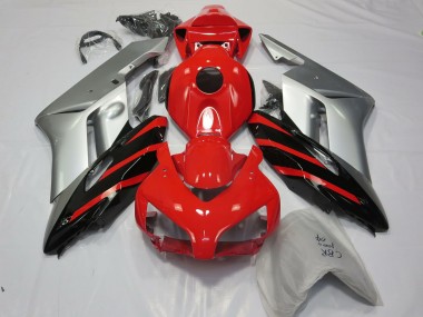 Aftermarket 2004-2005 Silver Red and Black Honda CBR1000RR Motorcycle Fairing