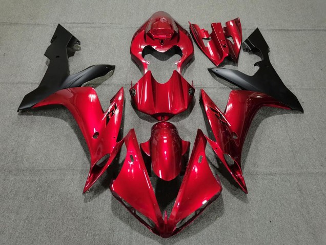Aftermarket 2004-2006 Candy Red & Black Yamaha R1 Motorcycle Fairing