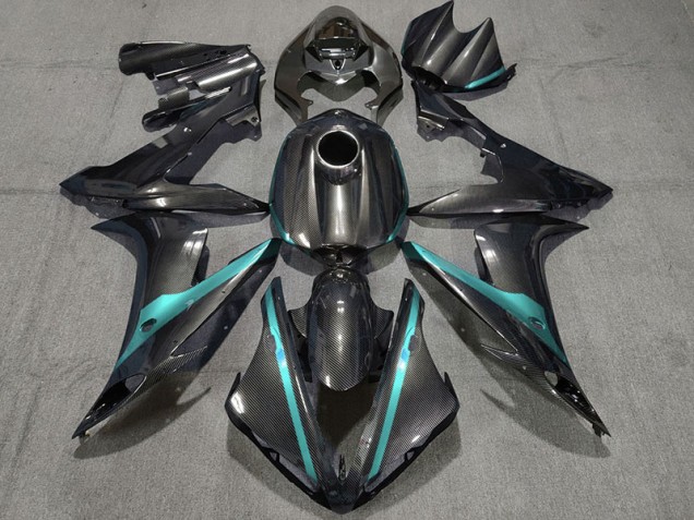 Aftermarket 2004-2006 Carbon Style w Light Blue Yamaha R1 Motorcycle Fairing Aftermarket 2004-2006 Carbon Style w Light Blue Yamaha R1 Motorcycle Fairing