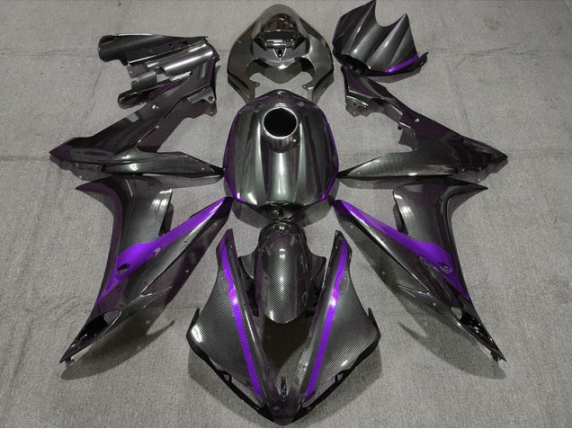 Aftermarket 2004-2006 Carbon Style w Purple Yamaha R1 Motorcycle Fairing Aftermarket 2004-2006 Carbon Style w Purple Yamaha R1 Motorcycle Fairing