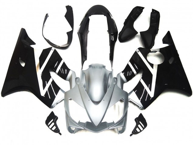 Aftermarket 2004-2007 Silver Grey and Black Gloss Honda CBR600 F4i Motorcycle Fairing