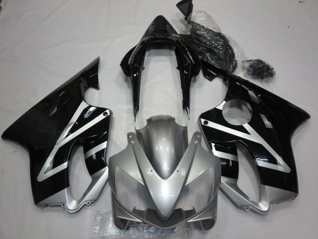 Aftermarket 2004-2007 Silver and Black Honda CBR600 F4i Motorcycle Fairing