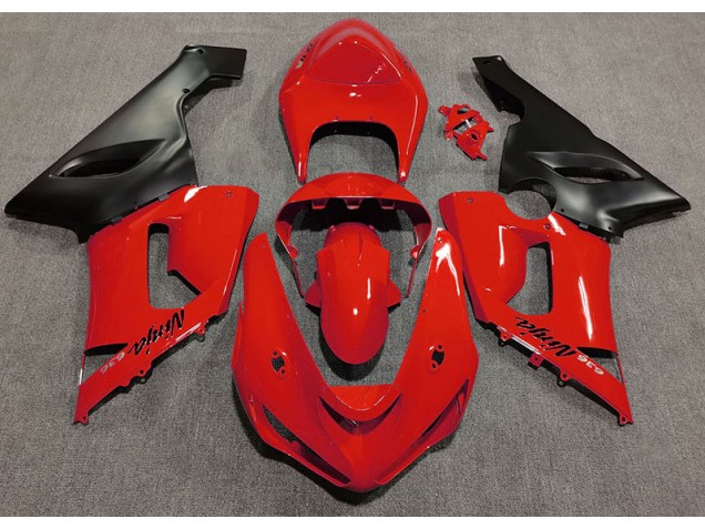 Aftermarket 2005-2006 Gloss Red Kawasaki ZX6R Motorcycle Fairing