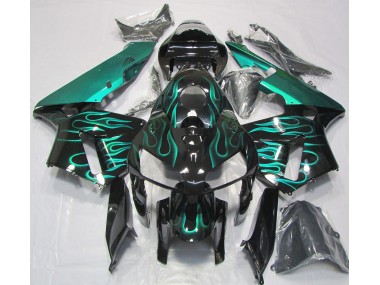 Aftermarket 2005-2006 Gloss Teal Flame Honda CBR600RR Motorcycle Fairing