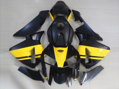 Aftermarket 2005-2006 Matte Black & Gloss Yellow Honda CBR600RR Motorcycle Fairing