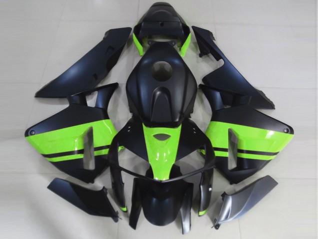 Aftermarket 2005-2006 Matte Black & Light Green Honda CBR600RR Motorcycle Fairing