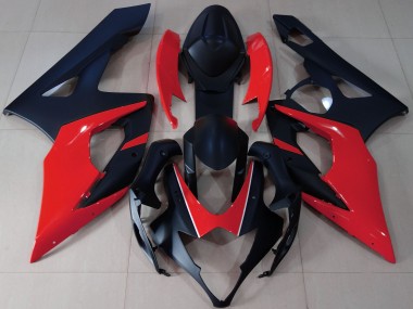 Aftermarket 2005-2006 Matte Black & Red Suzuki GSXR 1000 Motorcycle Fairing