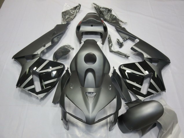 Aftermarket 2005-2006 Matte Grey & Black Honda CBR600RR Motorcycle Fairing