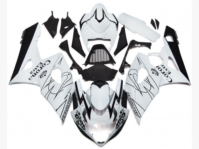 Aftermarket 2005-2006 OEM White Corona Style Suzuki GSXR 1000 Motorcycle Fairing Aftermarket 2005-2006 OEM White Corona Style Suzuki GSXR 1000 Motorcycle Fairing