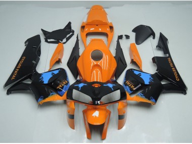Aftermarket 2005-2006 Orange and Black Splatter Honda CBR600RR Motorcycle Fairing