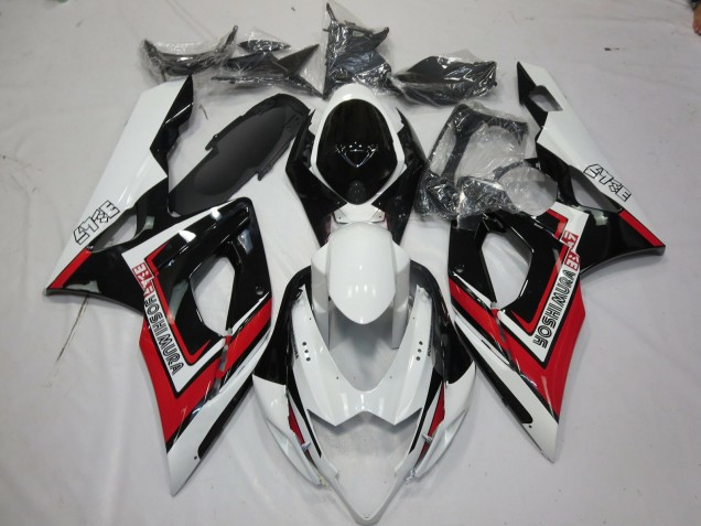Aftermarket 2005-2006 Red Black and White Suzuki GSXR 1000 Motorcycle Fairing Aftermarket 2005-2006 Red Black and White Suzuki GSXR 1000 Motorcycle Fairing
