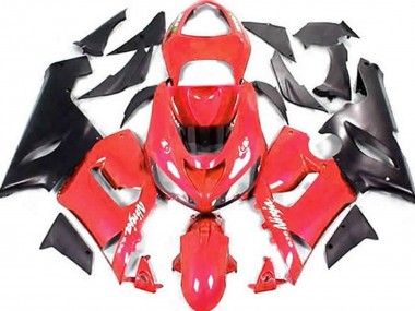 Aftermarket 2005-2006 Red and Matte Black Kawasaki ZX6R Motorcycle Fairing