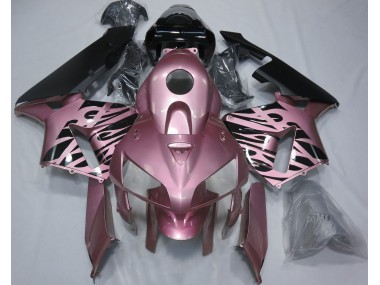 Aftermarket 2005-2006 Rose Pink Flame Honda CBR600RR Motorcycle Fairing