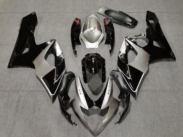 Aftermarket 2005-2006 Silver and Black Suzuki GSXR 1000 Motorcycle Fairing Aftermarket 2005-2006 Silver and Black Suzuki GSXR 1000 Motorcycle Fairing
