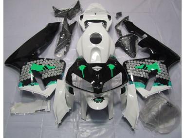 Aftermarket 2005-2006 Turquoise Splatter on Gloss Black Honda CBR600RR Motorcycle Fairing