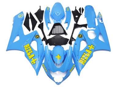 Aftermarket 2005-2006 White Blue with Yellow Rizla Suzuki GSXR 1000 Motorcycle Fairing