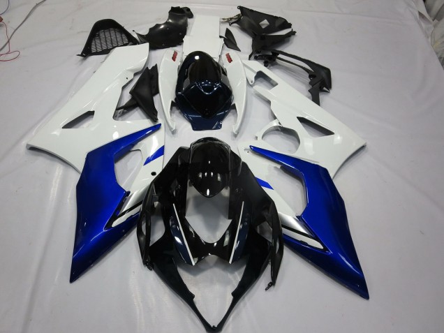 Aftermarket 2005-2006 White and Blue Suzuki GSXR 1000 Motorcycle Fairing Aftermarket 2005-2006 White and Blue Suzuki GSXR 1000 Motorcycle Fairing