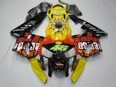 Aftermarket 2005-2006 Yellow Rossi Honda CBR600RR Motorcycle Fairing