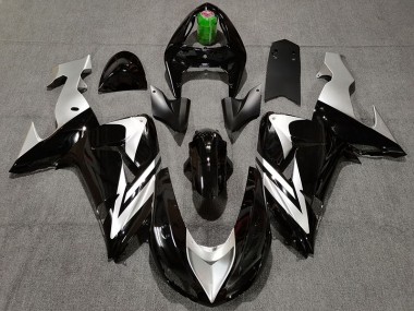 Aftermarket 2006-2007 Black and Silver Kawasaki ZX10R Motorcycle Fairing