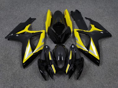 Aftermarket 2006-2007 Black and Yellow OEM Style Suzuki GSXR 600-750 Motorcycle Fairing