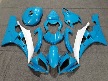 Aftermarket 2006-2007 Blue and White with Pearl Yamaha R6 Motorcycle Fairing