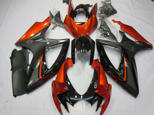 Aftermarket 2006-2007 Burnt Orange and Grey Suzuki GSXR 600-750 Motorcycle Fairing Aftermarket 2006-2007 Burnt Orange and Grey Suzuki GSXR 600-750 Motorcycle Fairing