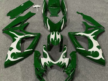 Aftermarket 2006-2007 Dark Green & White Suzuki GSXR 600-750 Motorcycle Fairing