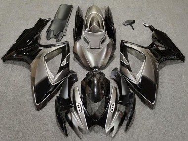 Aftermarket 2006-2007 Dark Silver and Black Suzuki GSXR 600-750 Motorcycle Fairing