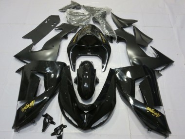 Aftermarket 2006-2007 Gloss Black Gold Kawasaki ZX10R Motorcycle Fairing