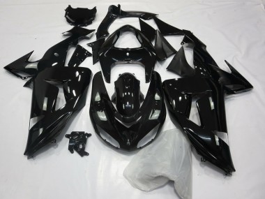 Aftermarket 2006-2007 Gloss Black Plain Kawasaki ZX10R Motorcycle Fairing