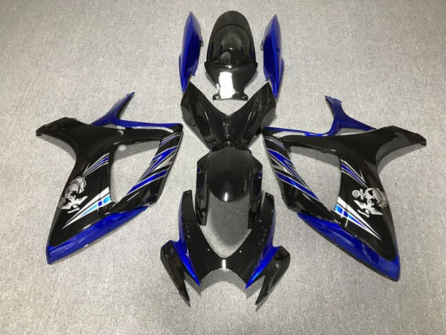 Aftermarket 2006-2007 Gloss Blue and Black Design Suzuki GSXR 600-750 Motorcycle Fairing