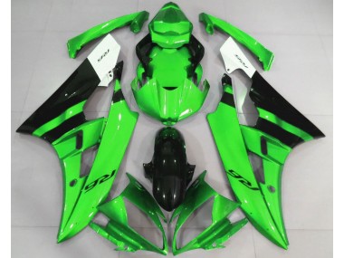 Aftermarket 2006-2007 Gloss Green and Black Yamaha R6 Motorcycle Fairing