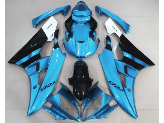 Aftermarket 2006-2007 Gloss Light Blue and Black Yamaha R6 Motorcycle Fairing Aftermarket 2006-2007 Gloss Light Blue and Black Yamaha R6 Motorcycle Fairing