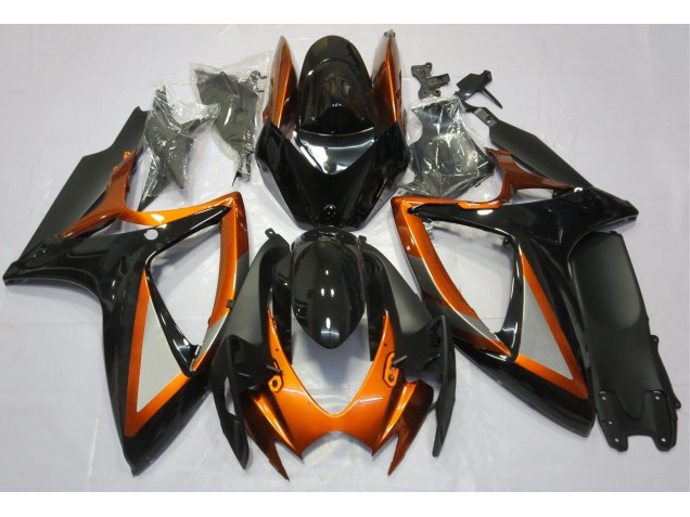 Aftermarket 2006-2007 Gloss Orange and Black Suzuki GSXR 600-750 Motorcycle Fairing Aftermarket 2006-2007 Gloss Orange and Black Suzuki GSXR 600-750 Motorcycle Fairing