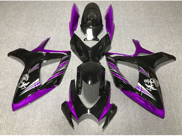 Aftermarket 2006-2007 Gloss Purple and Black Design Suzuki GSXR 600-750 Motorcycle Fairing Aftermarket 2006-2007 Gloss Purple and Black Design Suzuki GSXR 600-750 Motorcycle Fairing