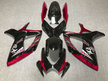 Aftermarket 2006-2007 Gloss Red and Black Design Suzuki GSXR 600-750 Motorcycle Fairing
