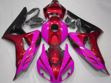 Aftermarket 2006-2007 Gloss Red and Pink Honda CBR1000RR Motorcycle Fairing