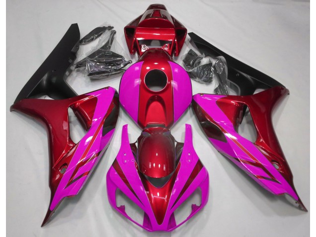 Aftermarket 2006-2007 Gloss Red and Pink Honda CBR1000RR Motorcycle Fairing Aftermarket 2006-2007 Gloss Red and Pink Honda CBR1000RR Motorcycle Fairing