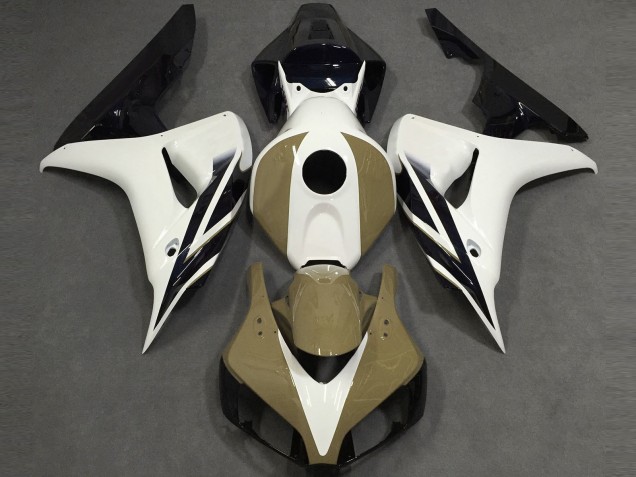 Aftermarket 2006-2007 Gloss White Tan Black Honda CBR1000RR Motorcycle Fairing Aftermarket 2006-2007 Gloss White Tan Black Honda CBR1000RR Motorcycle Fairing