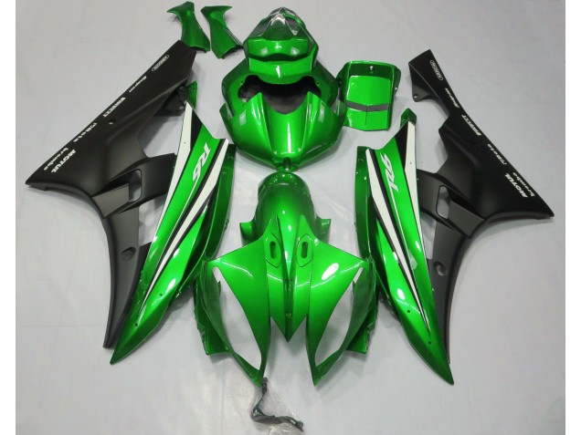 Aftermarket 2006-2007 Green Black and White Yamaha R6 Motorcycle Fairing Aftermarket 2006-2007 Green Black and White Yamaha R6 Motorcycle Fairing