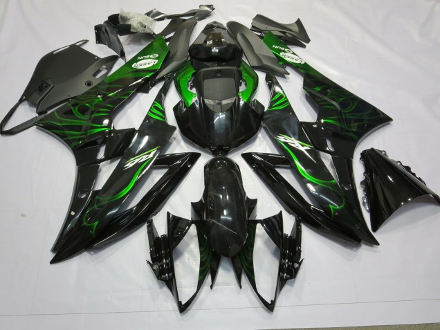 Aftermarket 2006-2007 Green Flame Yamaha R6 Motorcycle Fairing Aftermarket 2006-2007 Green Flame Yamaha R6 Motorcycle Fairing