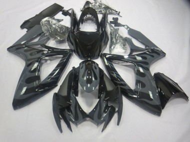 Aftermarket 2006-2007 Grey Flame Suzuki GSXR 600-750 Motorcycle Fairing