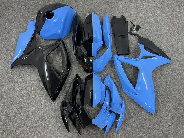 Aftermarket 2006-2007 Half Blue and Black Suzuki GSXR 600-750 Motorcycle Fairing Aftermarket 2006-2007 Half Blue and Black Suzuki GSXR 600-750 Motorcycle Fairing